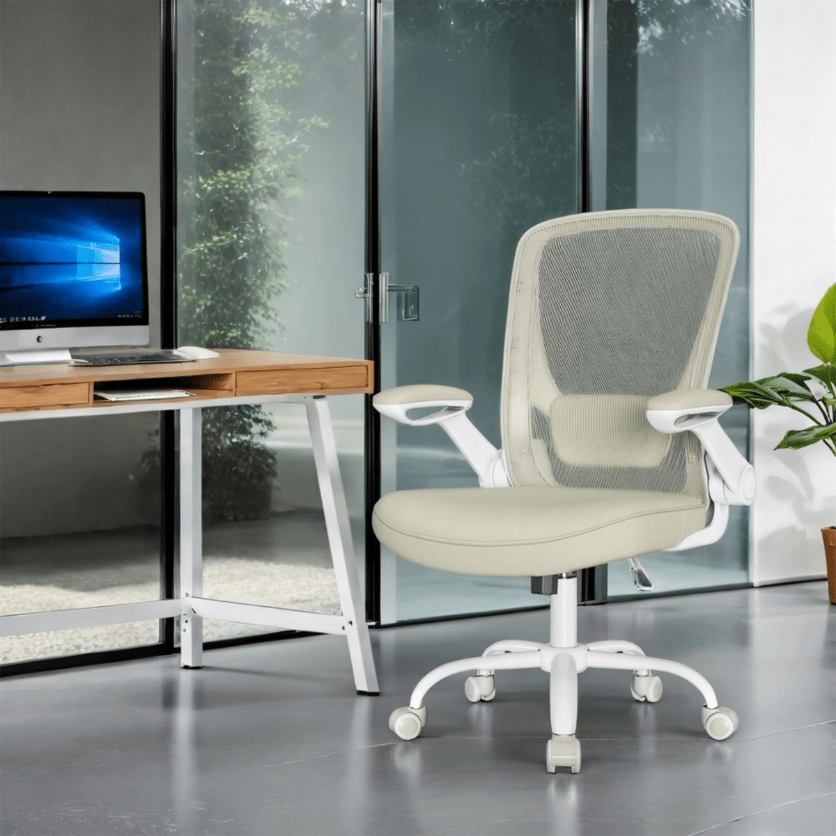 Ergonomischer Bürostuhl – Vero – mit klappbaren Armlehnen & Netzrücken - nestful