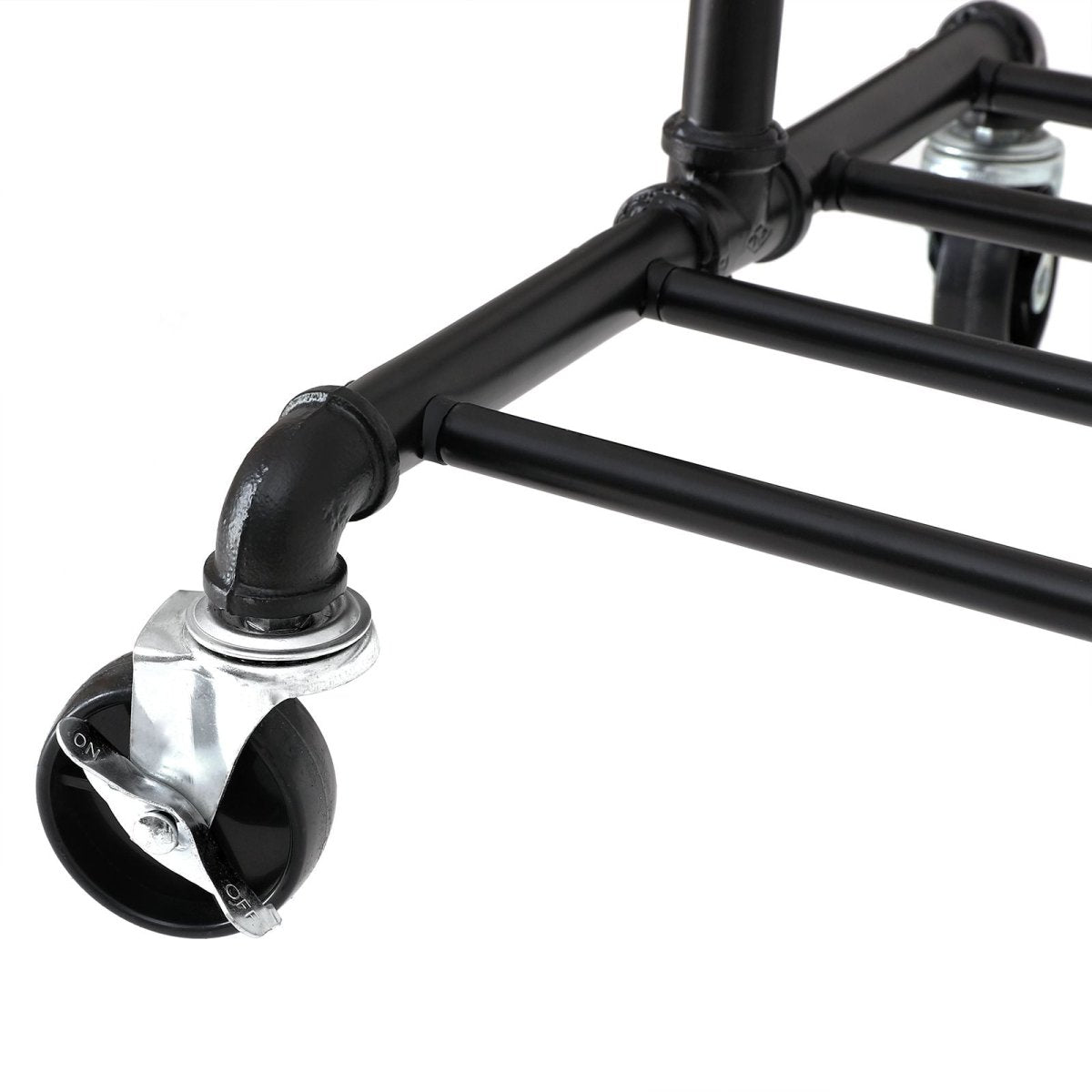 Industriestil Kleiderständer 110kg – Noah - Wasserrohr - Optik mit Rollen - nestful