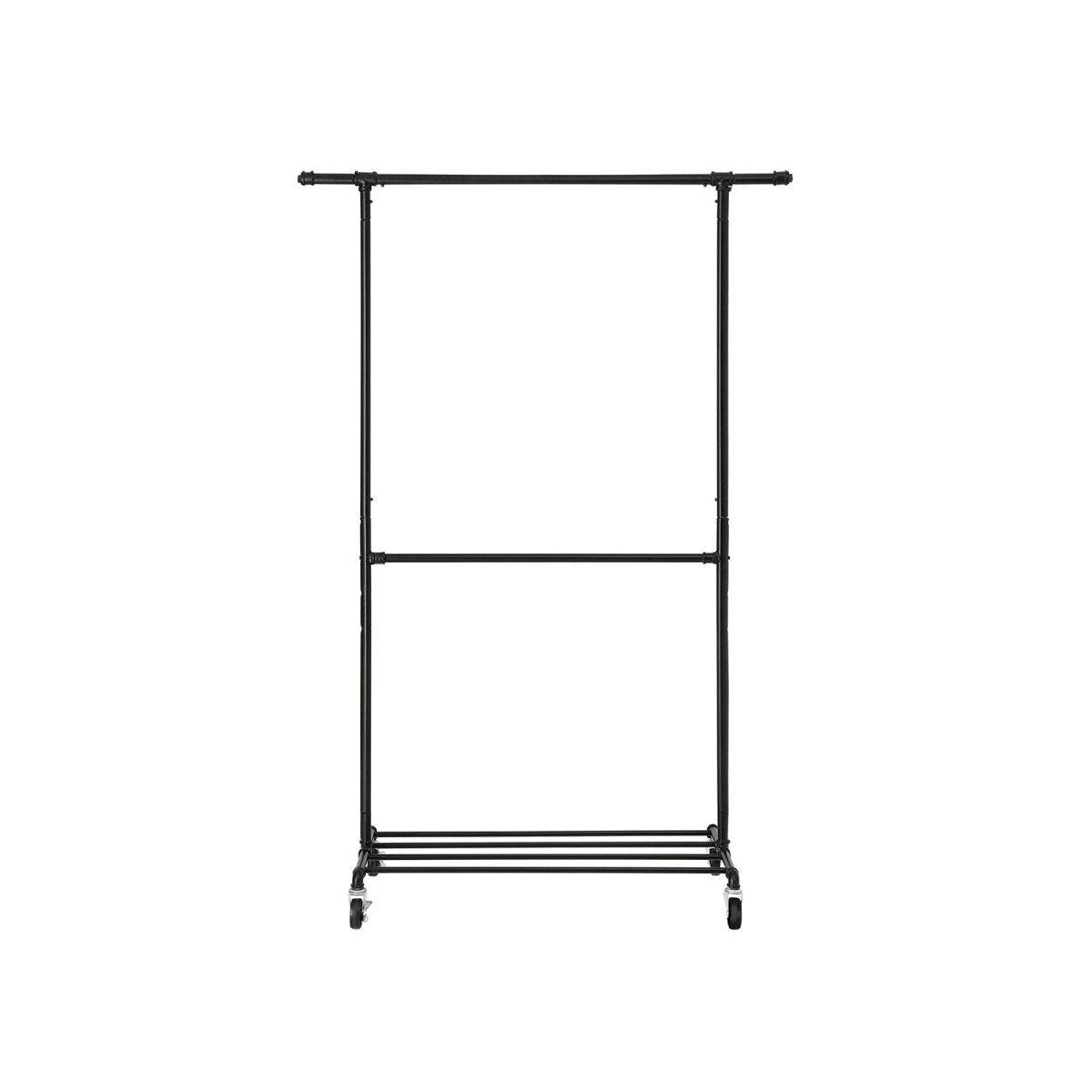 Industriestil Kleiderständer 110kg – Noah - Wasserrohr - Optik mit Rollen - nestful
