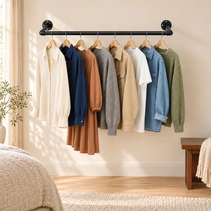 Kleiderstange für die Wand Leander – 92 cm, bis 50 kg je Stange - nestful
