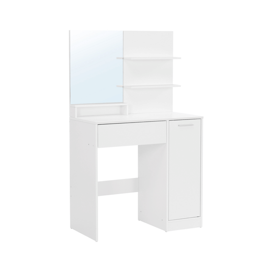 Schminktisch - Aurora - in Weiß mit Ablagen & Spiegel - nestful