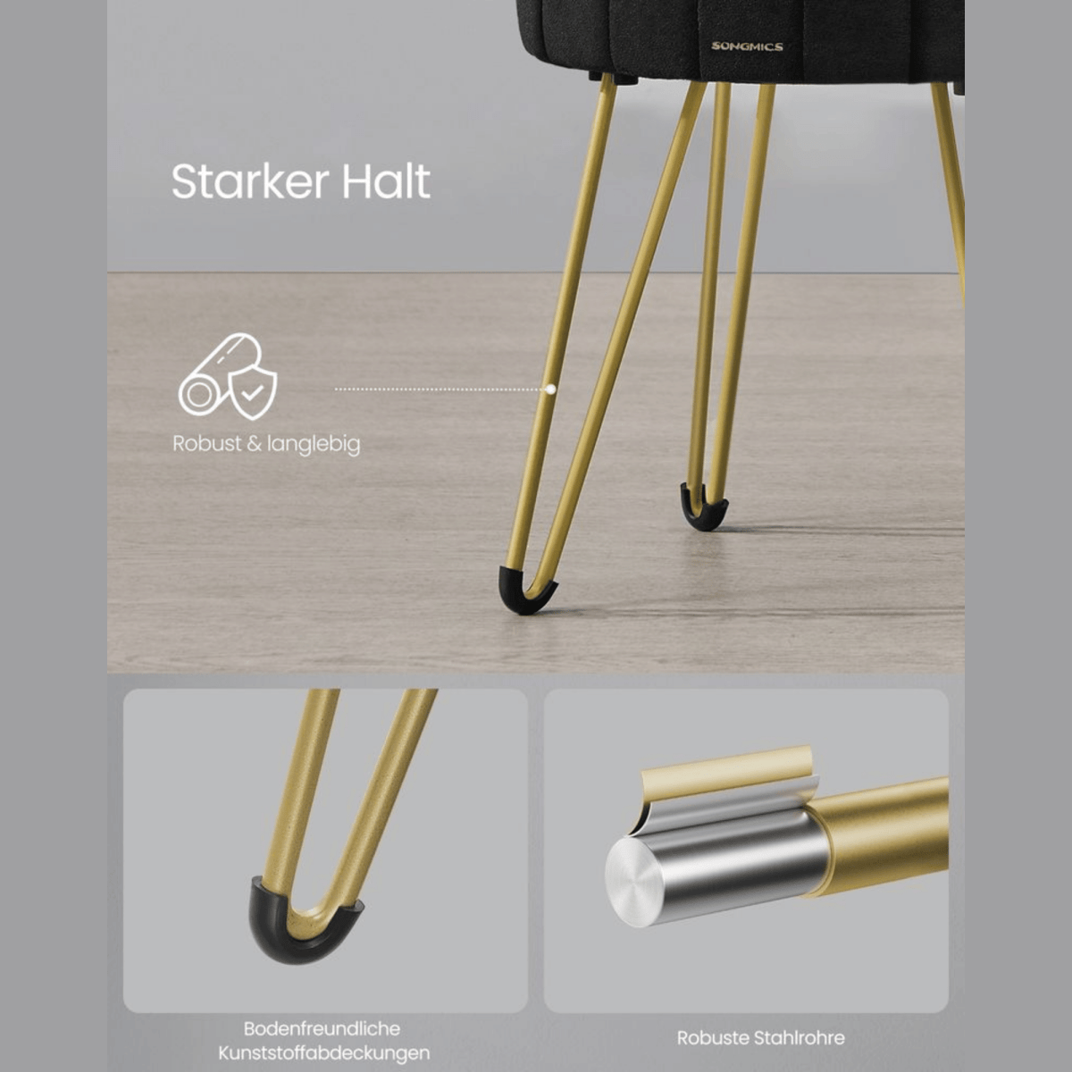 Schminktisch Hocker - Aveline - mit Stauraum, 4 Farben - nestful