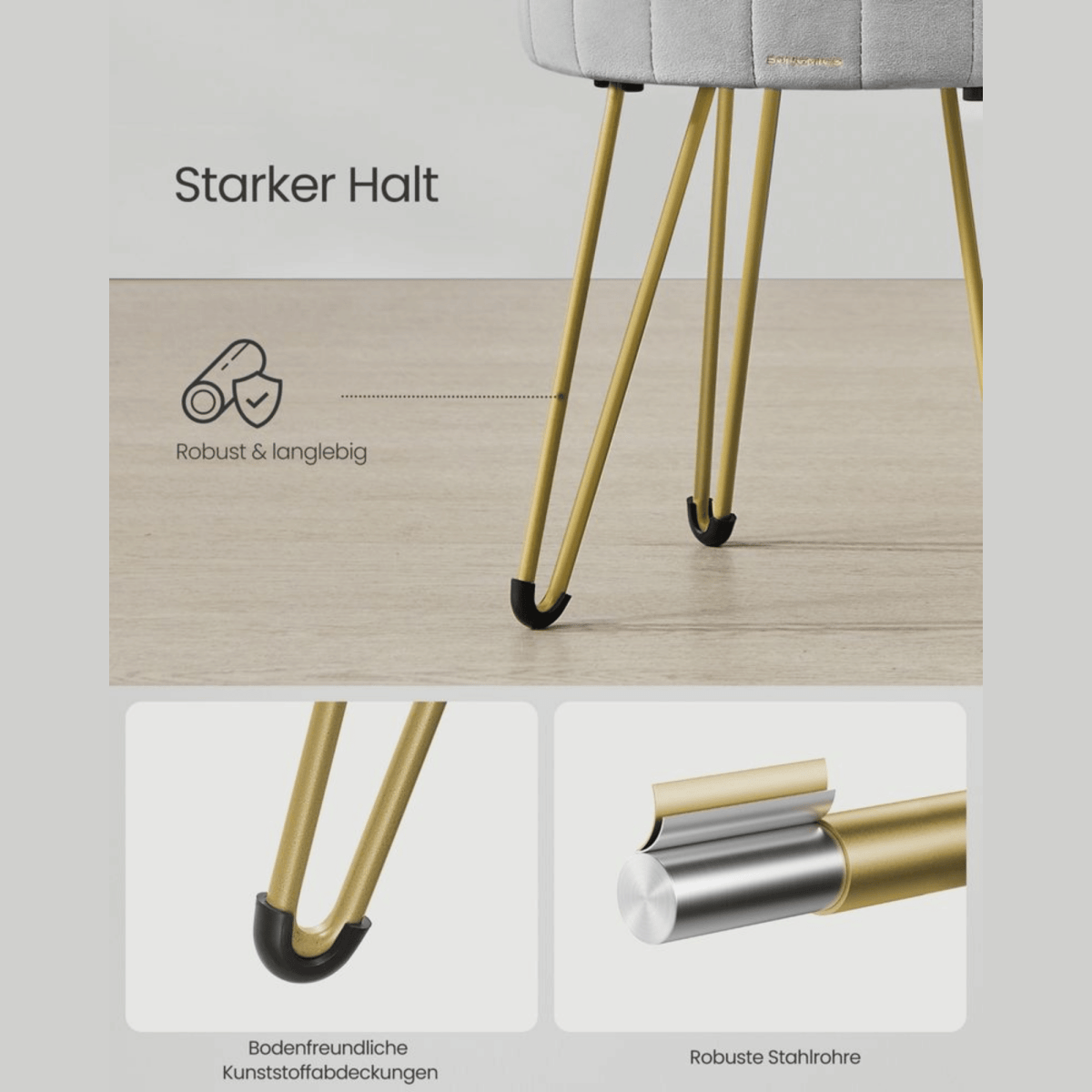 Schminktisch Hocker - Aveline - mit Stauraum, 4 Farben - nestful