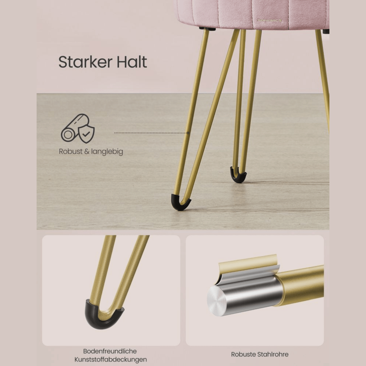 Schminktisch Hocker - Aveline - mit Stauraum, 4 Farben - nestful