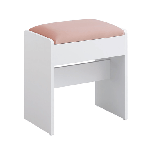 Schminktisch Hocker - Jolie - aus Samt, mattweiß & pastellrosa - nestful