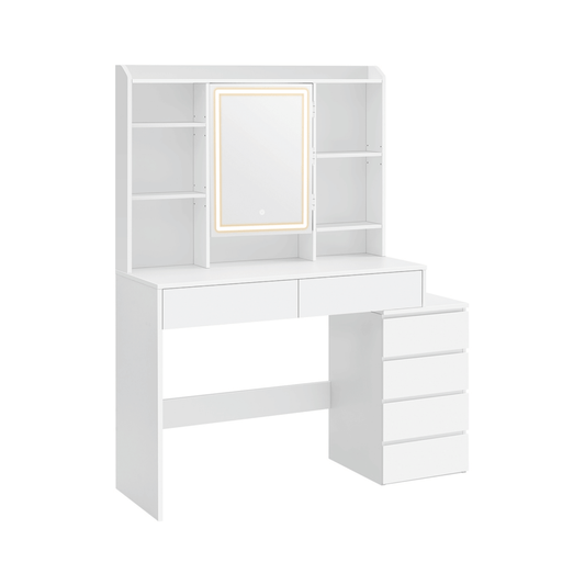 Schminktisch - Liv - in Wolkenweiß mit LED - Beleuchtung - nestful