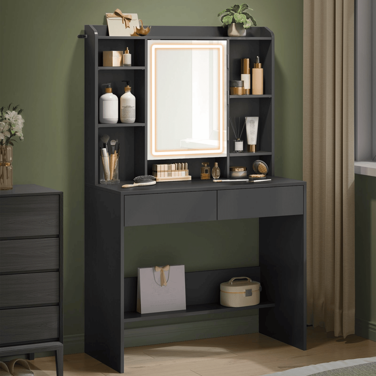 Schminktisch - Nova - mit LED - Beleuchtung - nestful