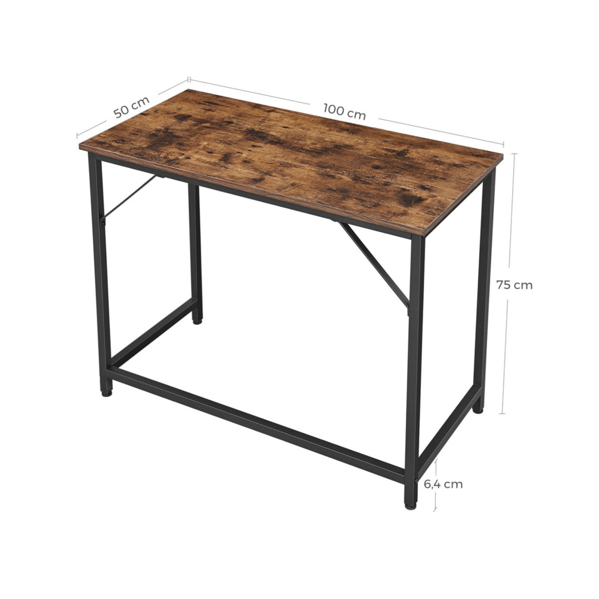 Schreibtisch 100 × 50 cm – Arvo – kompakter Bürotisch im Industrie - Design - nestful