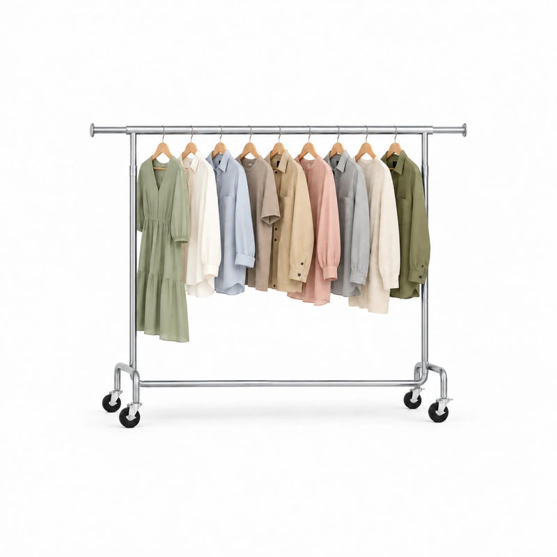 Schwerlast-Kleiderständer auf Rollen Max – 110 kg, ausziehbar 160–200 cm - nestful