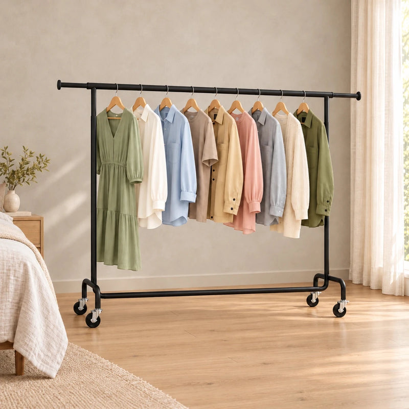 Schwerlast-Kleiderständer auf Rollen Max – 110 kg, ausziehbar 160–200 cm - nestful