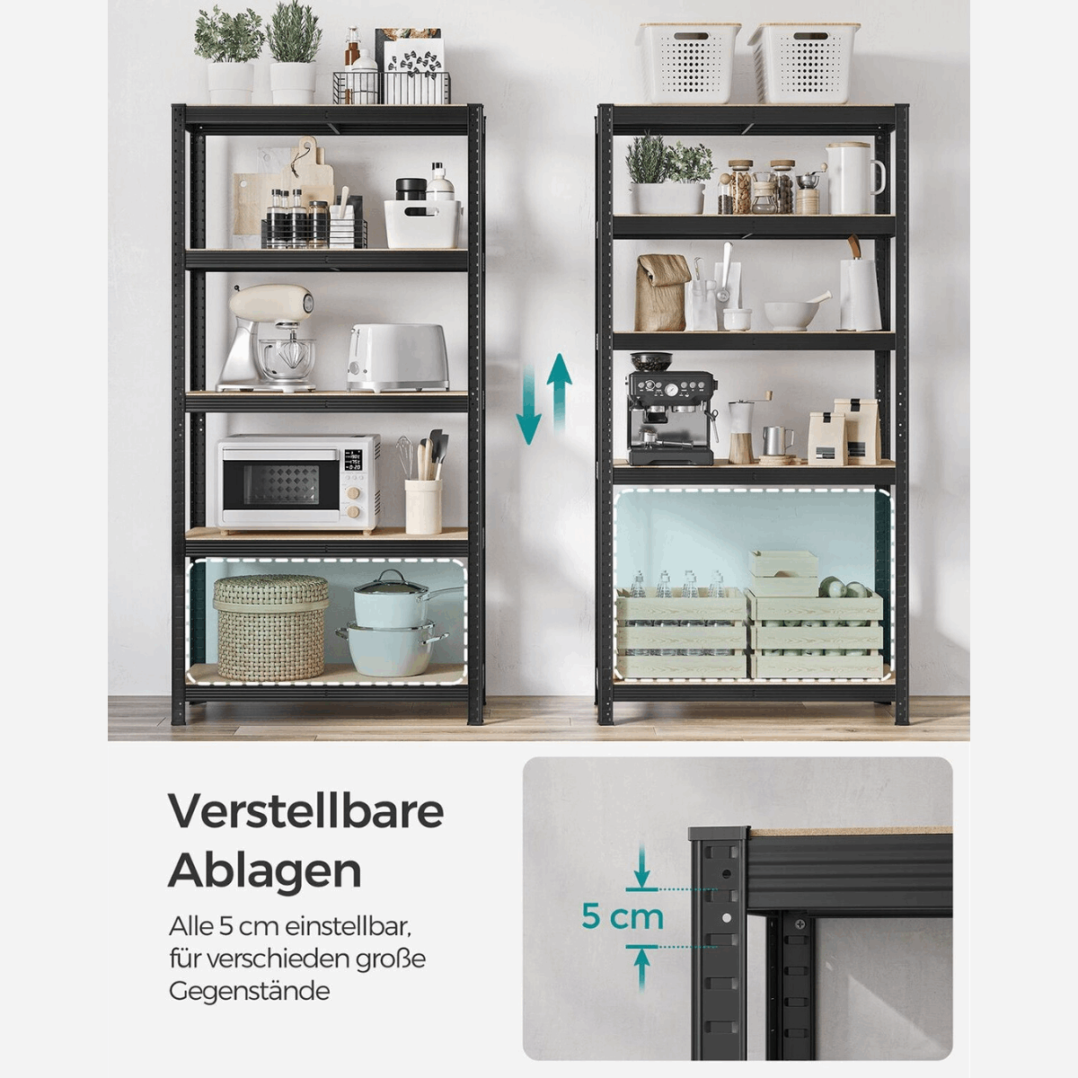Schwerlastregal - Max - 180x90x40cm bis 875 kg belastbar - 2er Set - nestful