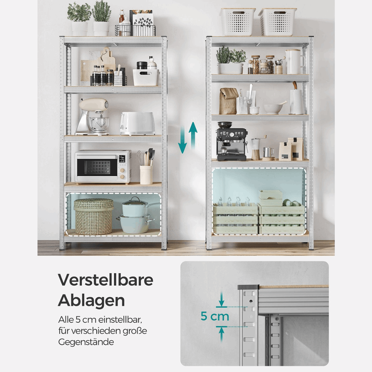 Schwerlastregal - Max - 180x90x40cm bis 875 kg belastbar - 2er Set - nestful