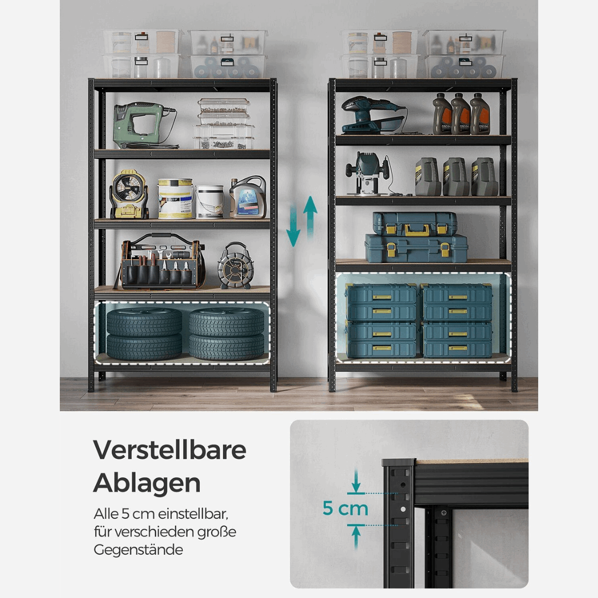 Schwerlastregal - Max Plus - 200x120x60cm bis 875 kg belastbar - 2er Set - nestful