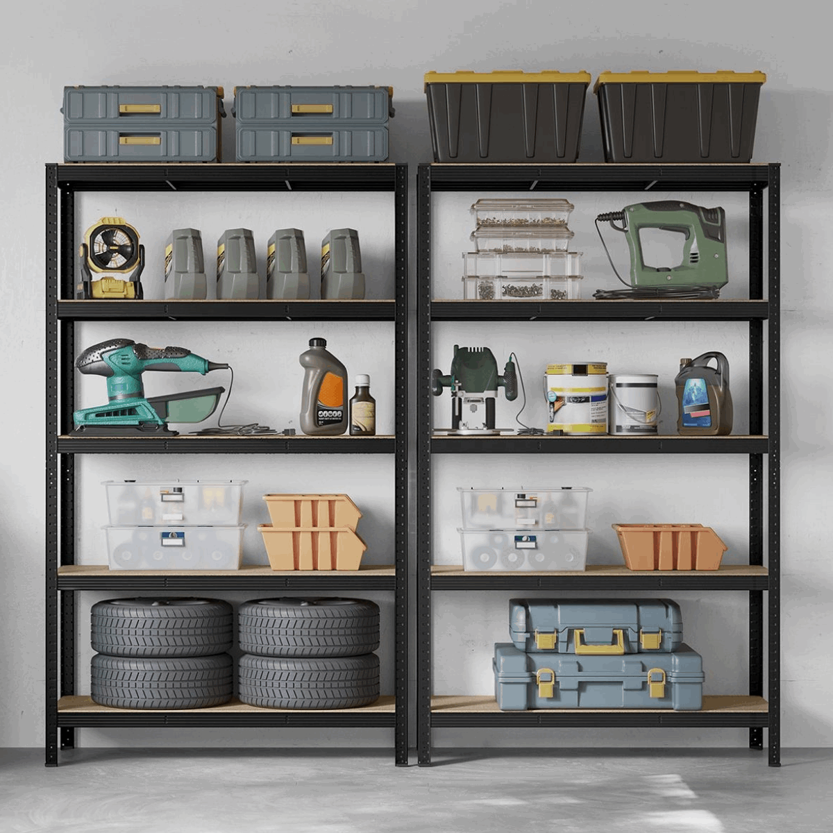 Schwerlastregal - Max Plus - 200x120x60cm bis 875 kg belastbar - 2er Set - nestful