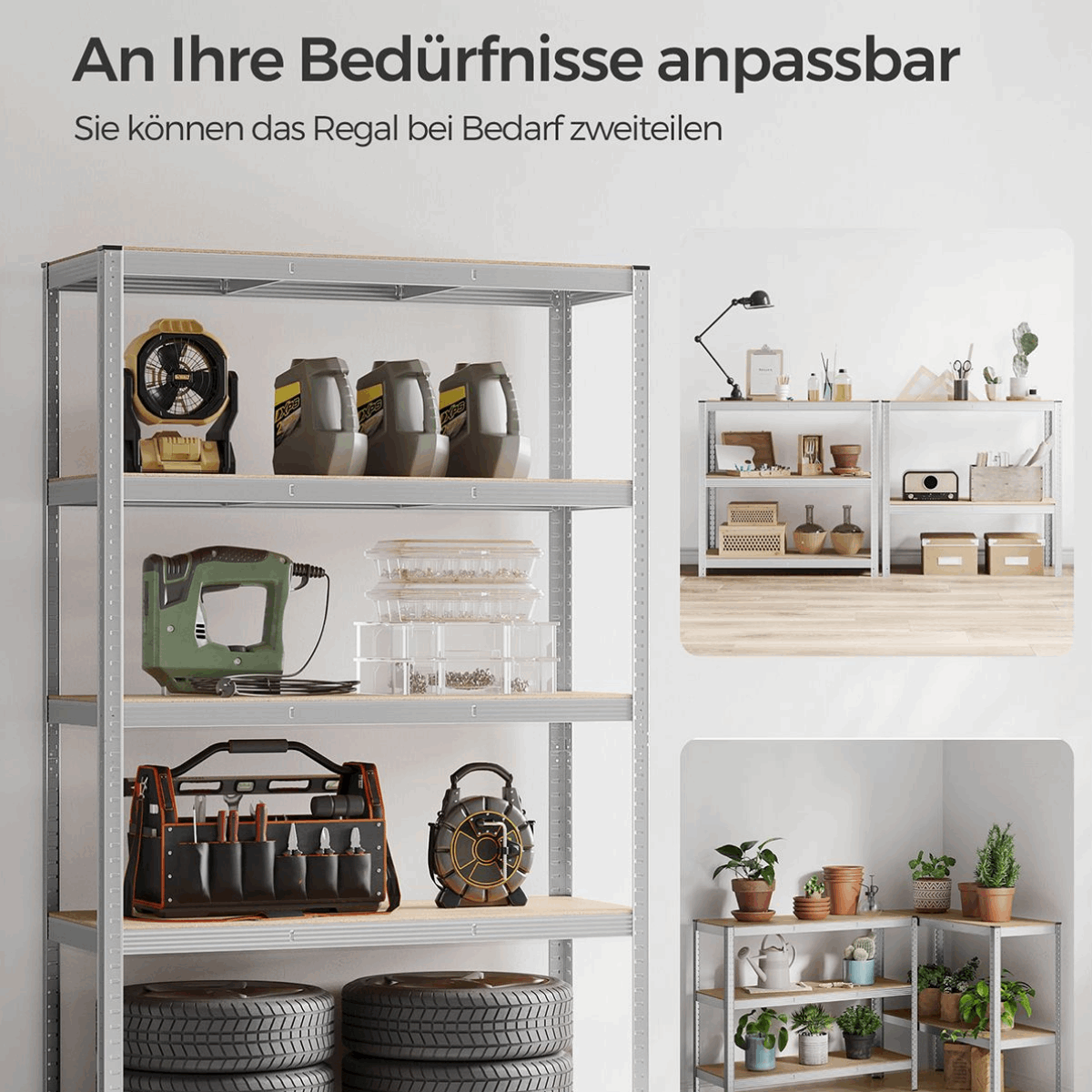 Schwerlastregal - Max Plus - 200x120x60cm bis 875 kg belastbar - 2er Set - nestful