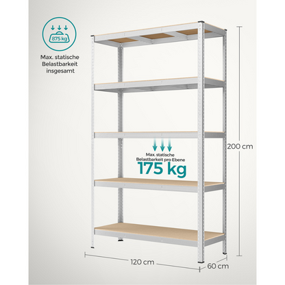 Schwerlastregal - Max Plus - Lagerregal bis 875 kg belastbar - 2er Set