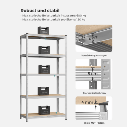 Schwerlastregal - Tobias - 200x100x50cm bis 600 kg belastbar