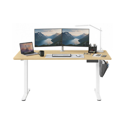 Elektrisch höhenverstellbarer Schreibtisch 160 × 70 cm – Juno – mit Memory & Organizer