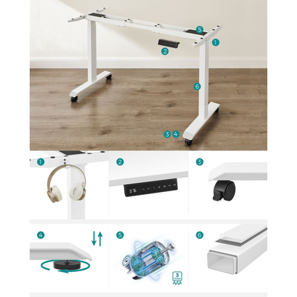 Elektrisch höhenverstellbares Schreibtischgestell 175 × 60 cm – Nova – Doppelmotor