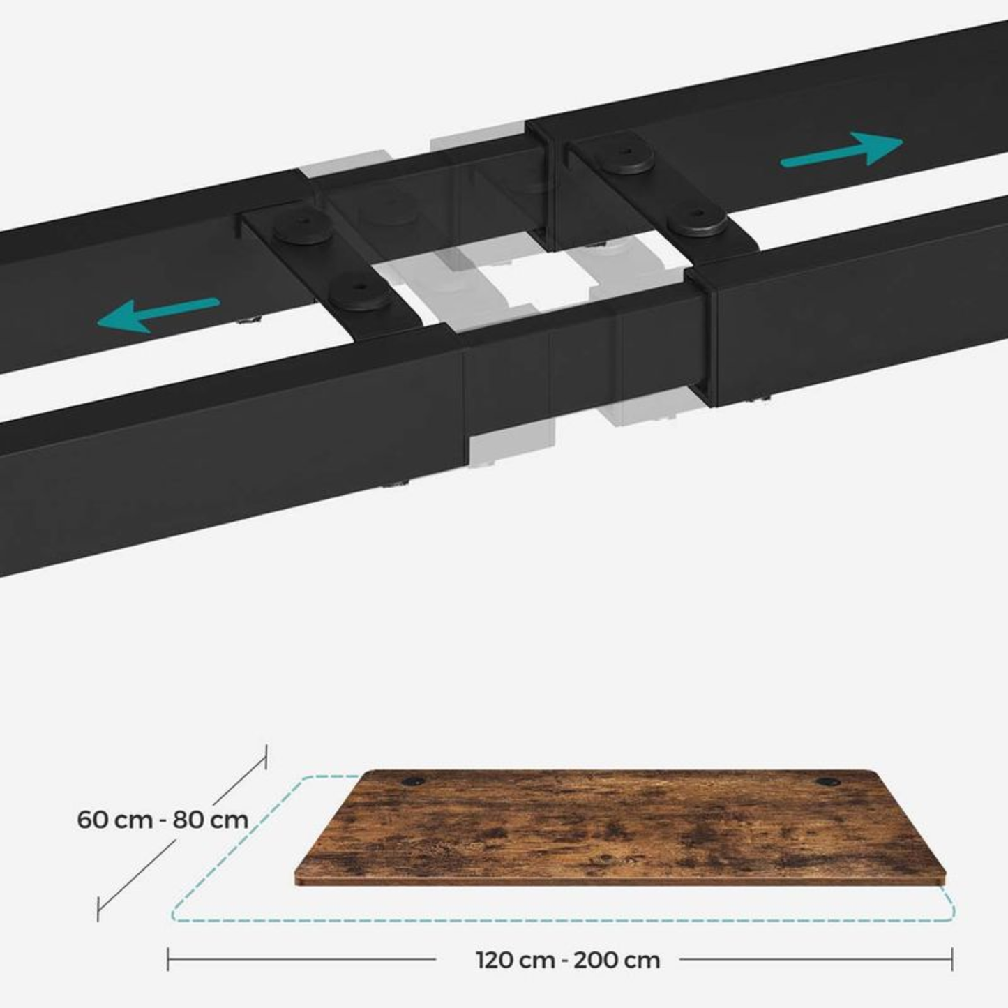 Elektrisch höhenverstellbares Schreibtischgestell 175 × 60 cm – Nova – Doppelmotor