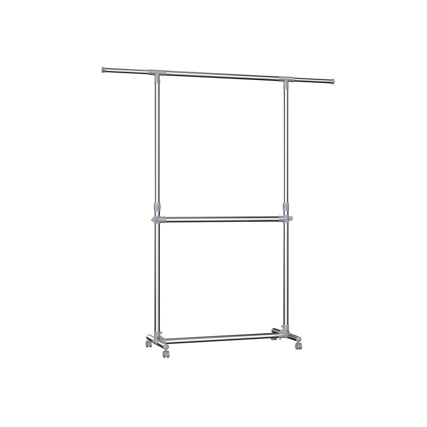 Height adjustable clothes rack 25kg – extendable with wheels