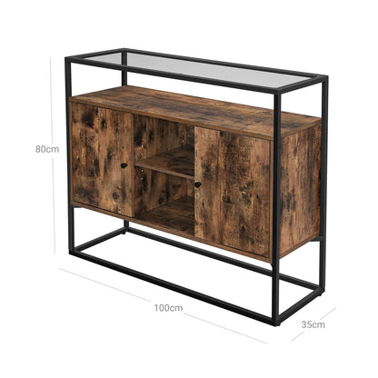 Side cabinet with glass surface