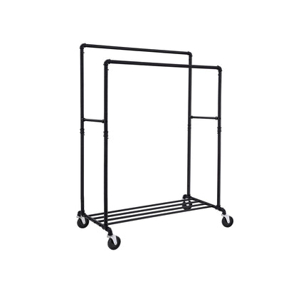 Double clothes rack 110kg – water pipe look with wheels