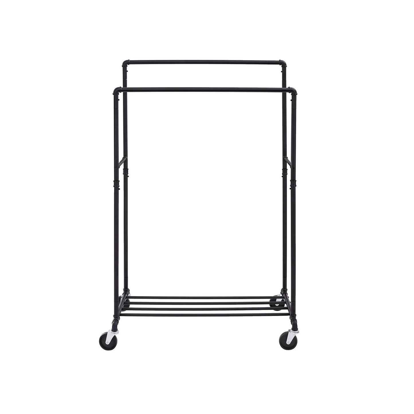 Double clothes rack 110kg – water pipe look with wheels