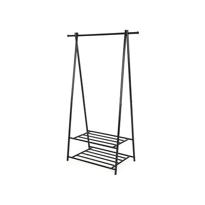 Metal Clothes Rack 20kg – Standing with Double Shelf