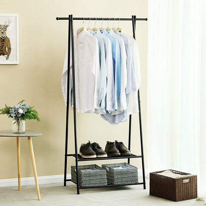 Metal Clothes Rack 20kg – Standing with Double Shelf