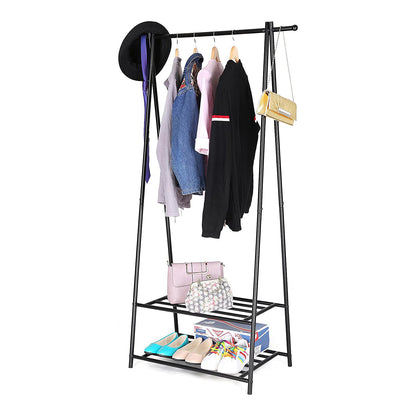 Metal Clothes Rack 20kg – Standing with Double Shelf