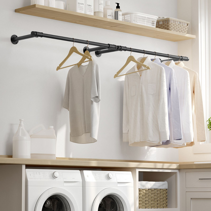 Clothes rail for the wall 60kg – industrial style, water pipe look