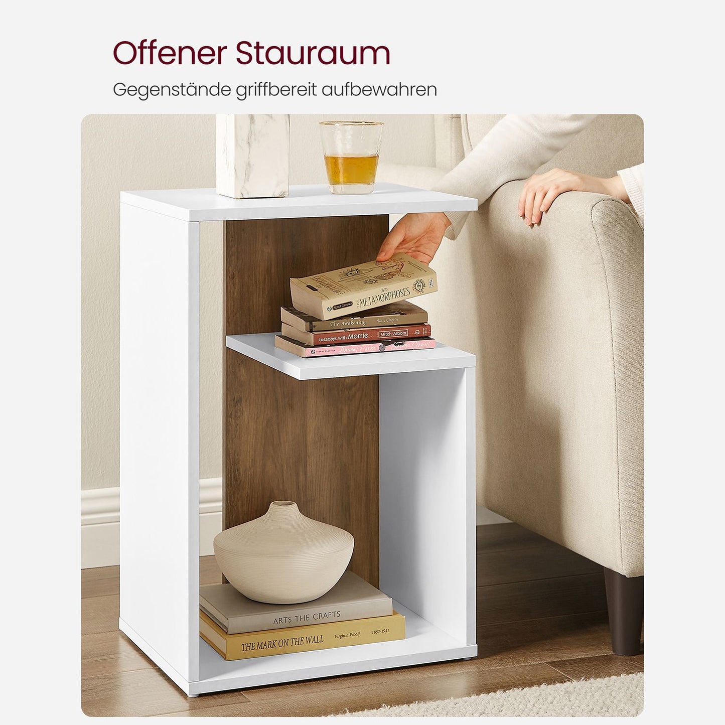 Side table with shelf