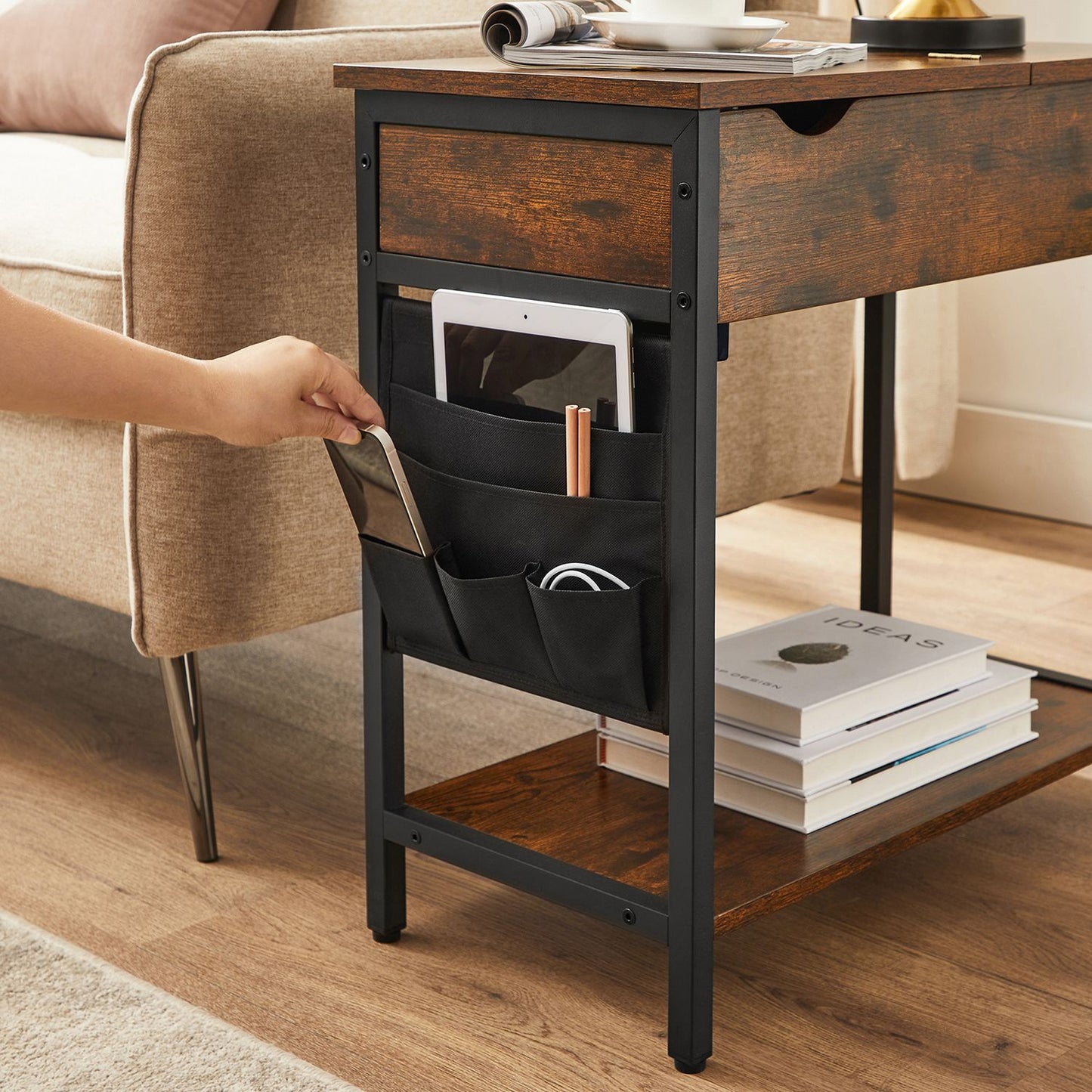 Side table with sockets