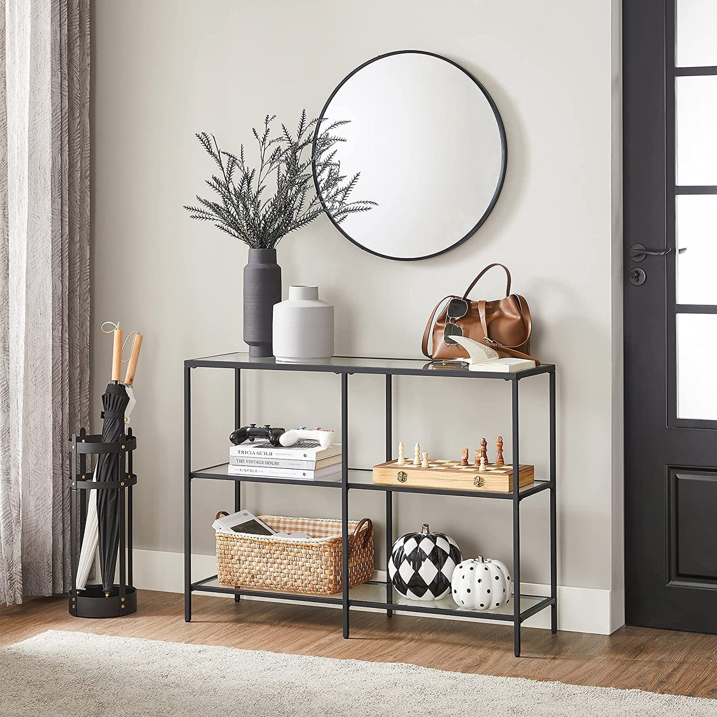 Tempered glass console table