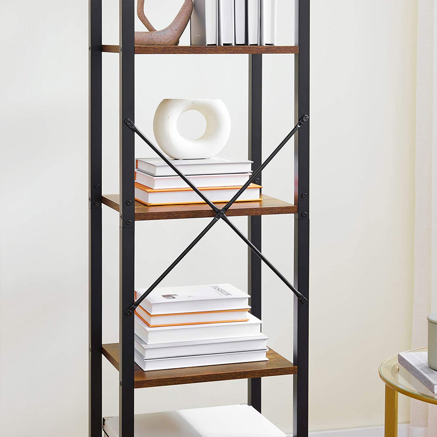 Bookcase in a vintage brown and black design