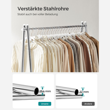 Premium steel clothes rack 40kg – standing with shelf