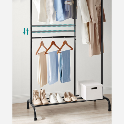 Premium steel clothes rack 70kg – standing with shoe rack