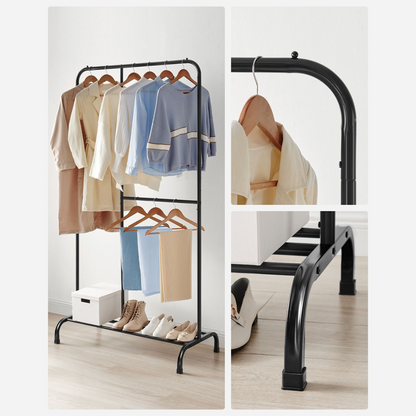 Premium steel clothes rack 70kg – standing with shoe rack