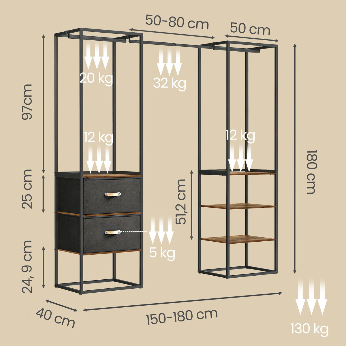 Arvid – Vintagebraun – Maße