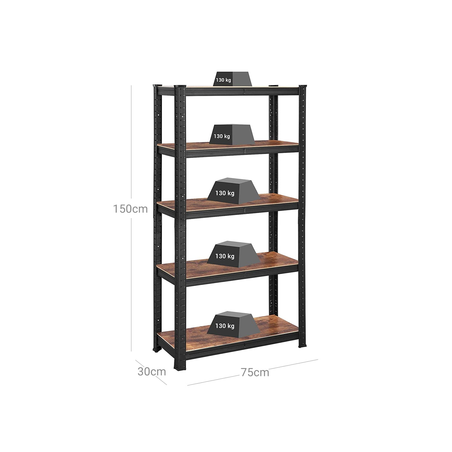 Shelving unit with a load capacity of up to 650 kg