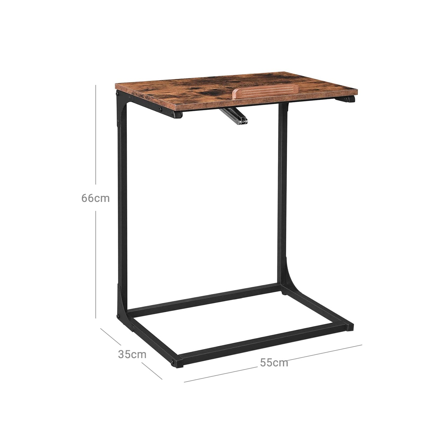 Side table with adjustable top