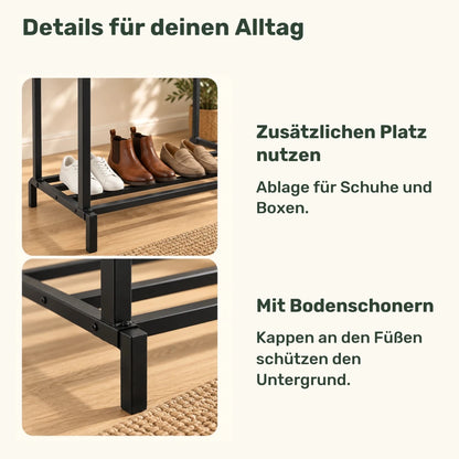 Doppel-Kleiderständer mit Schuhablage Karita – 110 kg - nestful