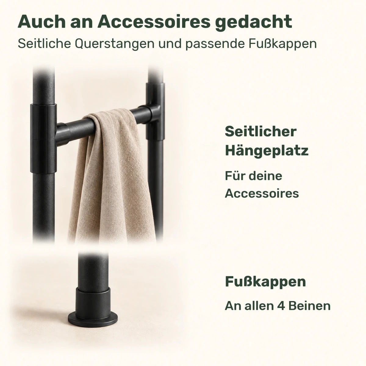 Doppel-Kleiderständer mit Schuhablage Lucas – 55 kg - nestful