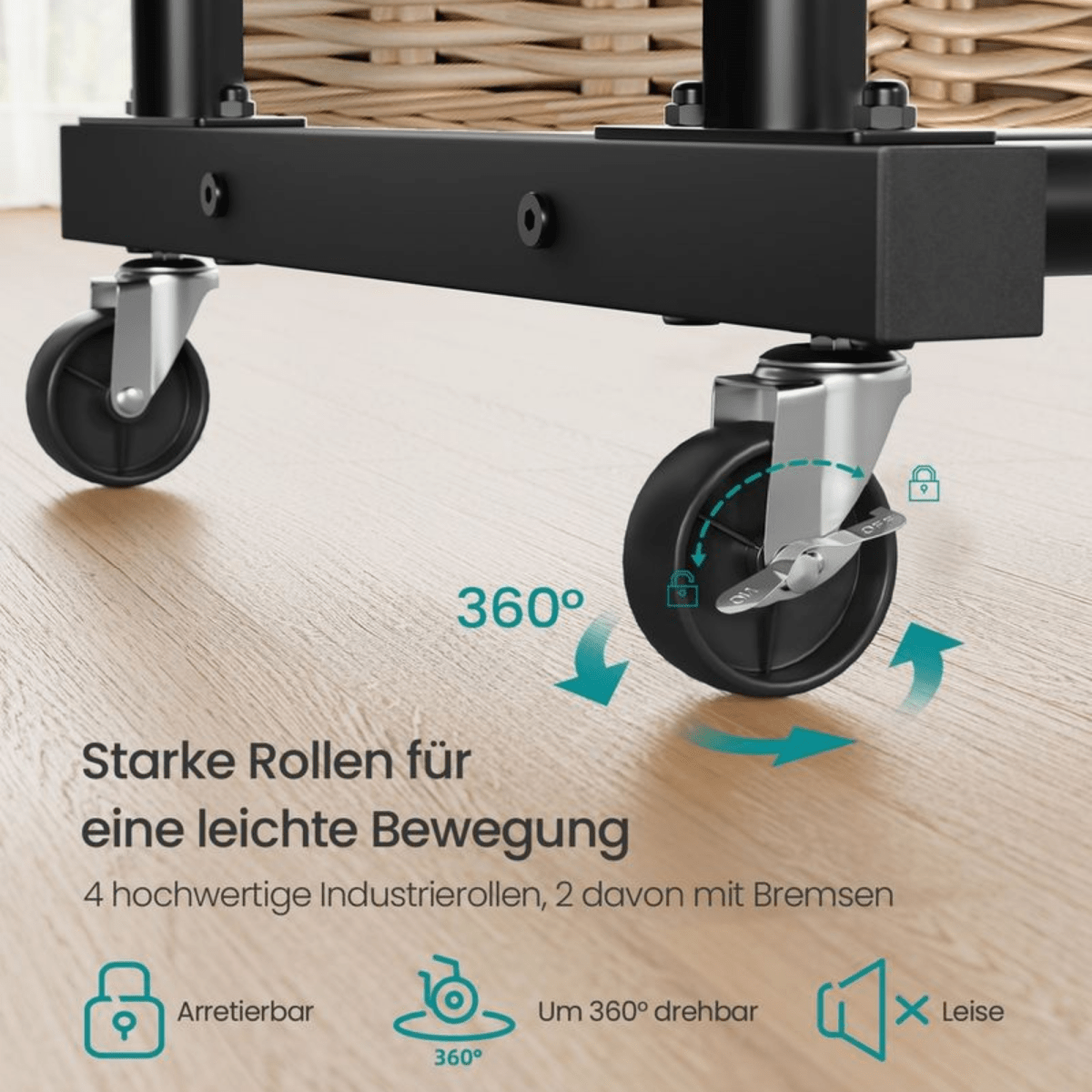 Doppel - Kleiderständer mit Rollen 90kg – Lotta – Extra Stauraum in Schwarz - nestful