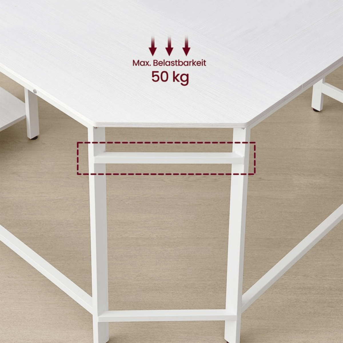 Eckschreibtisch 138 × 138 cm – Arno – mit Ablagen im Industrie - Design - nestful