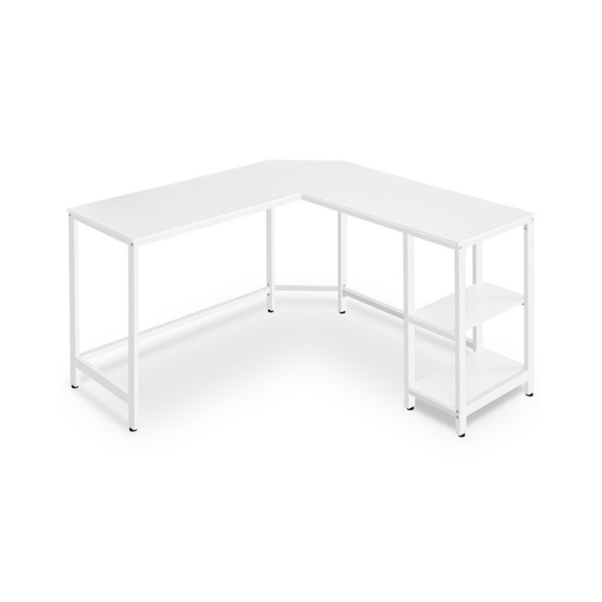 Eckschreibtisch 138 × 138 cm – Arno – mit Ablagen im Industrie - Design - nestful