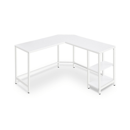 Eckschreibtisch 138 × 138 cm – Arno – mit Ablagen im Industrie - Design - nestful