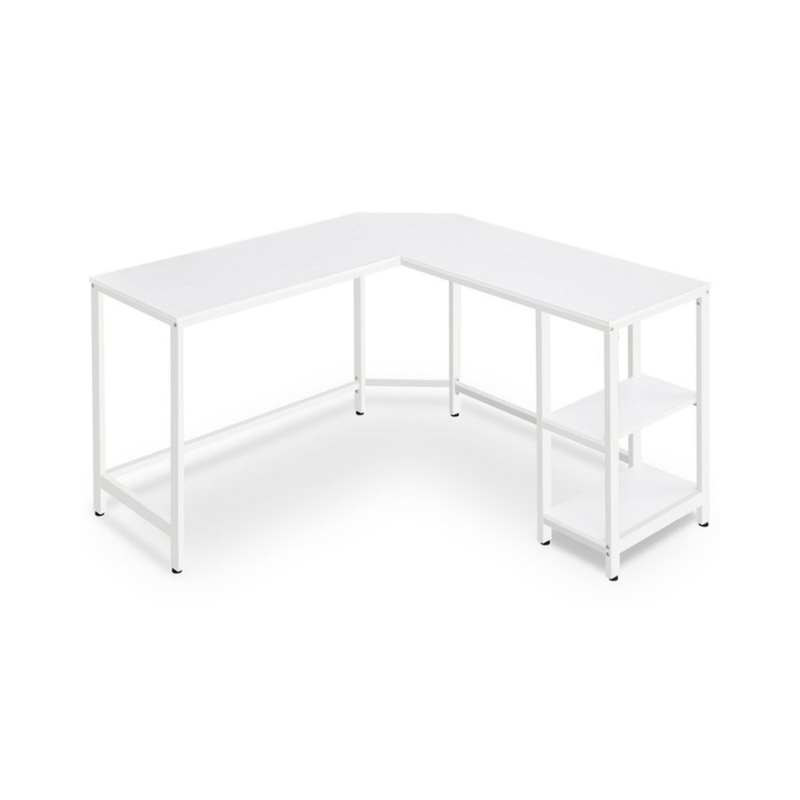 Eckschreibtisch 138 × 138 cm – Arno – mit Ablagen im Industrie - Design - nestful