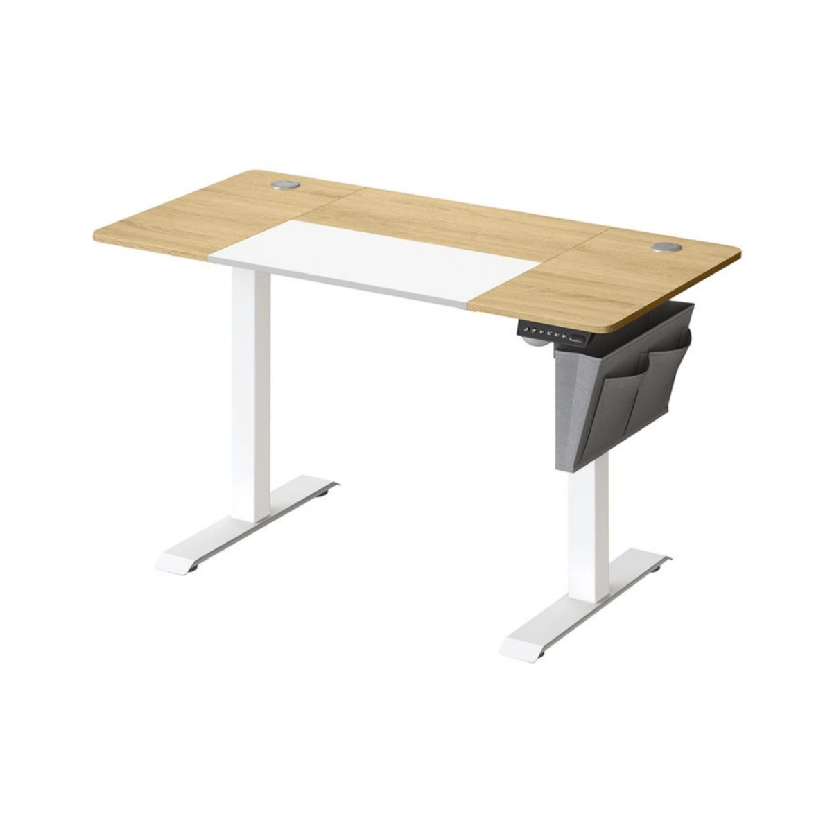 Elektrisch höhenverstellbarer Schreibtisch 120/140 × 60 cm – Kian – mit Memory & Stauraum - nestful